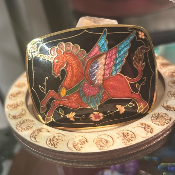 Accessories - Vintage cloisonné belt buckle